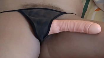 Play First time my wife's sister enjoying to the fullest with my latina wife's huge dildo
