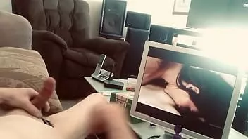 play Watching porn solo male blowing clouds and huge intense cum shot