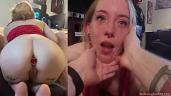 Afspelen Roodharige PAWG Sugar's ruige anale kontneuksessie